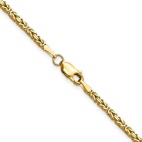 10K Yellow Gold 2 mm Polished Chain Necklace, Solid alternate angle