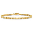 10K Yellow Gold 2.5 mm Polished Chain Bracelet, Solid