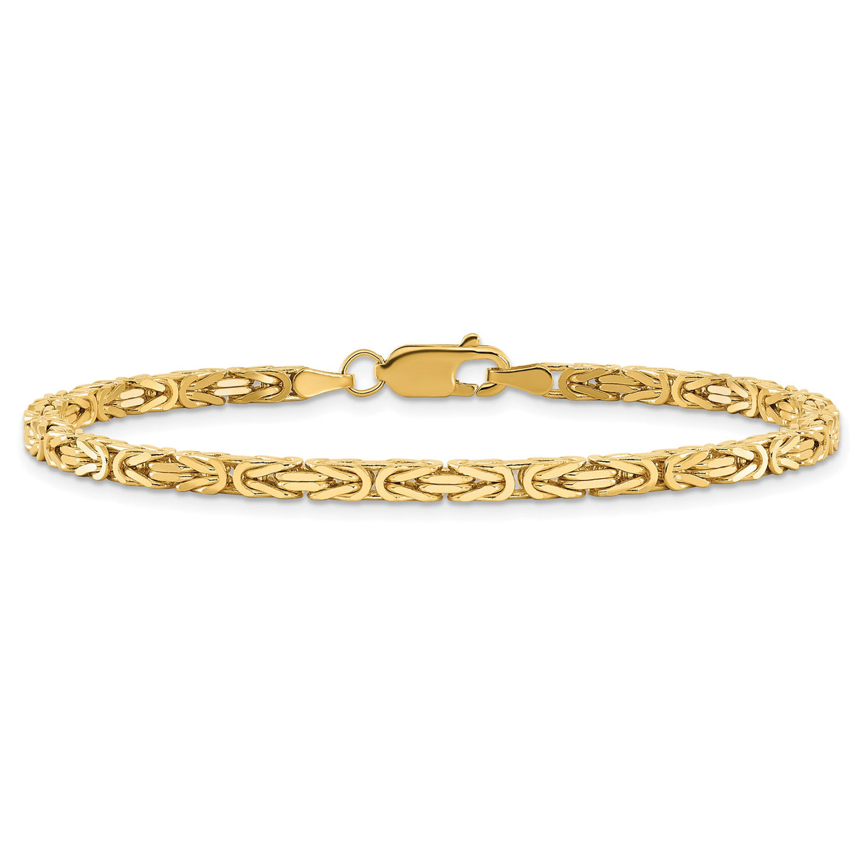 10K Yellow Gold 2.5 mm Polished Chain Bracelet, Solid