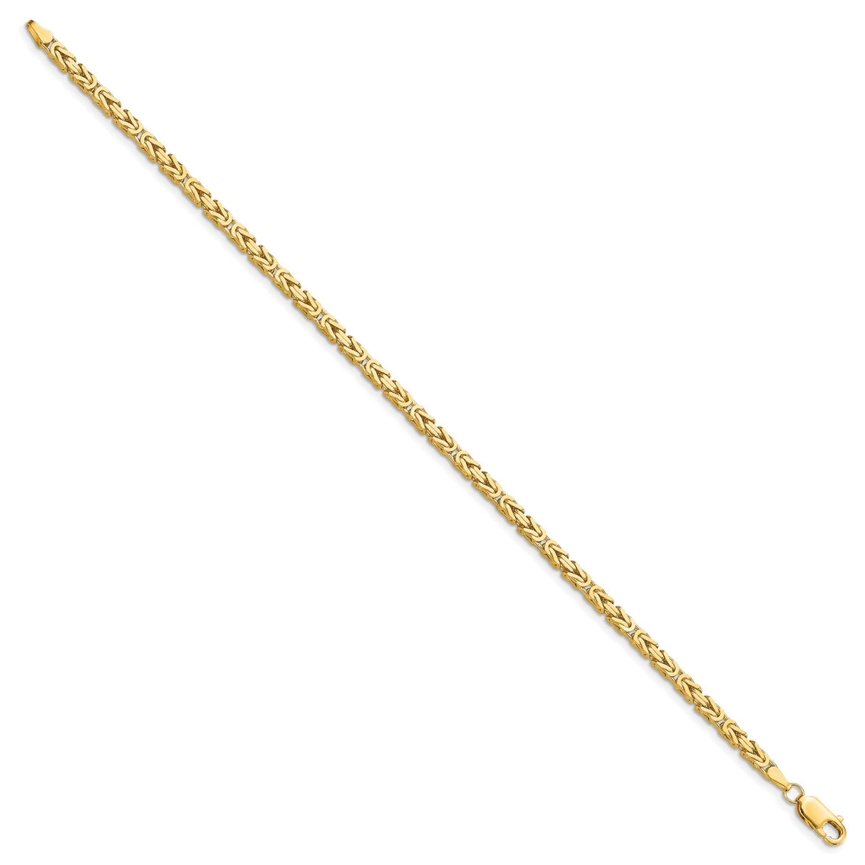 10K Yellow Gold 2.5 mm Polished Chain Bracelet, Solid detail view