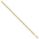 10K Yellow Gold 2.5 mm Polished Chain Bracelet, Solid detail view