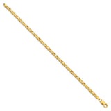 10K Yellow Gold 3.25 mm Polished Chain Bracelet, Solid detail view