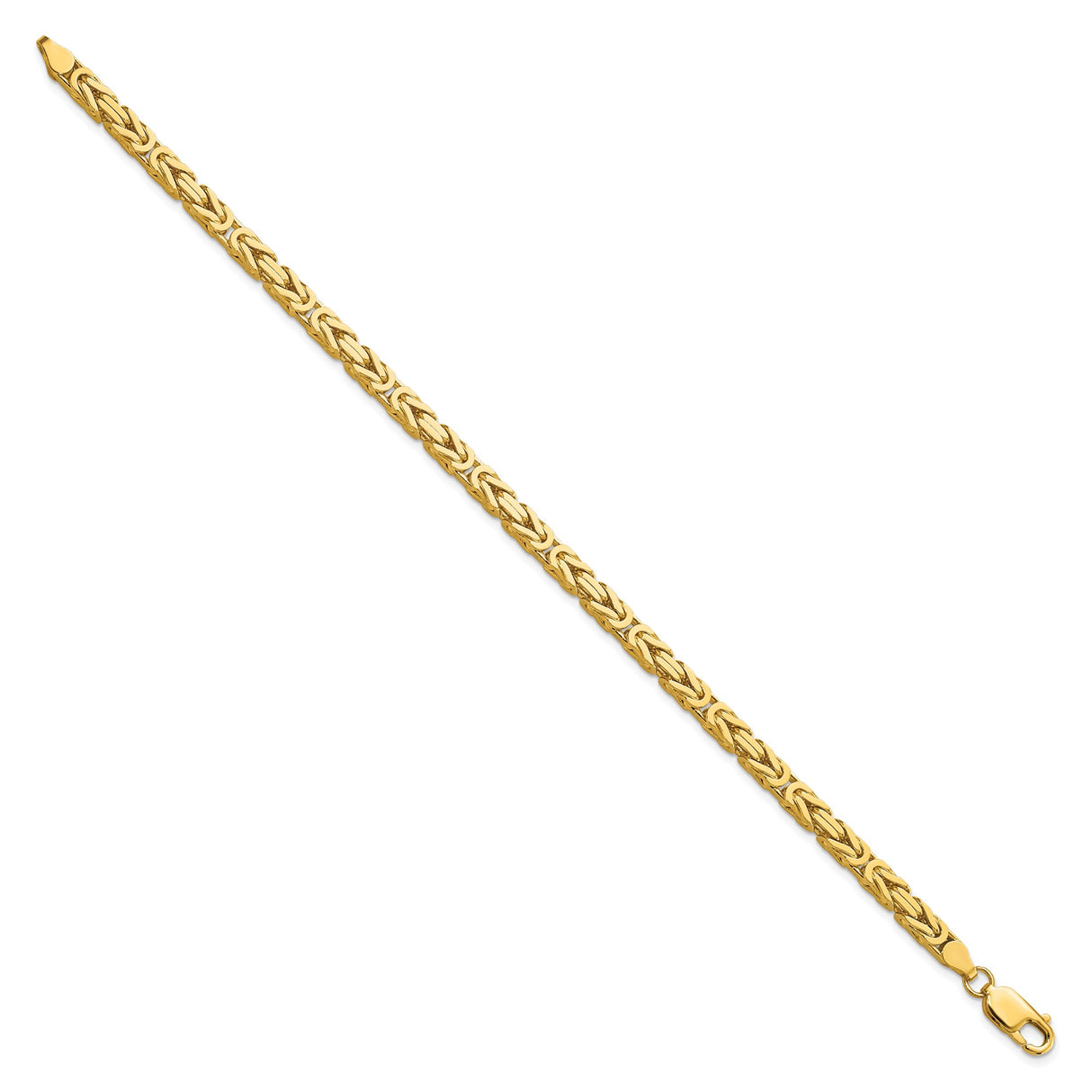 10K Yellow Gold 4 mm Polished Chain Bracelet, Solid alternate angle