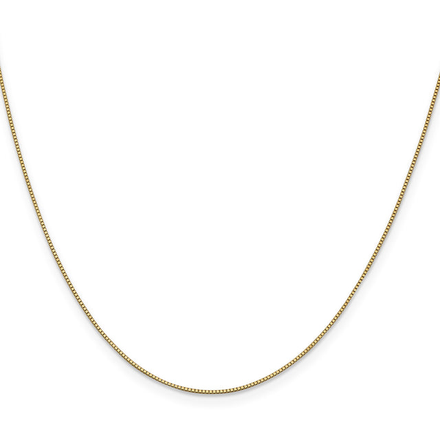 10K Yellow Gold 0.7 mm Box Chain Necklace, Polished