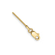 10K Yellow Gold 0.9 mm Box Chain Anklet, Polished