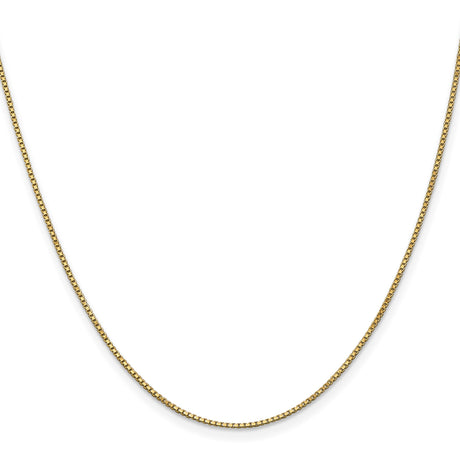 10K Yellow Gold 1 mm Box Chain Necklace, Polished