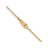 10K Yellow Gold 1 mm Box Chain Necklace, Polished alternate angle