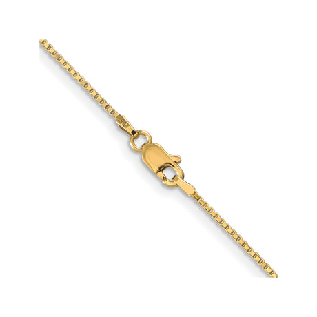 10K Yellow Gold 1 mm Box Chain Necklace, Polished alternate angle
