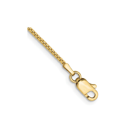 10K Yellow Gold 1 mm Box Chain Bracelet, Polished