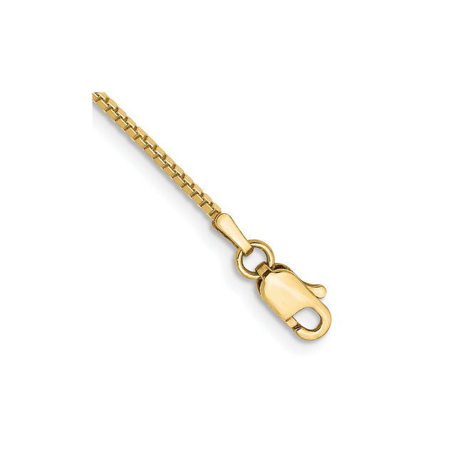 10K Yellow Gold 1 mm Box Chain Bracelet, Polished