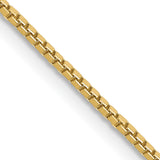 10K Yellow Gold 1.1 mm Box Chain Necklace, Polished detail view
