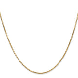 10K Yellow Gold 1.3 mm Box Chain Necklace, Polished