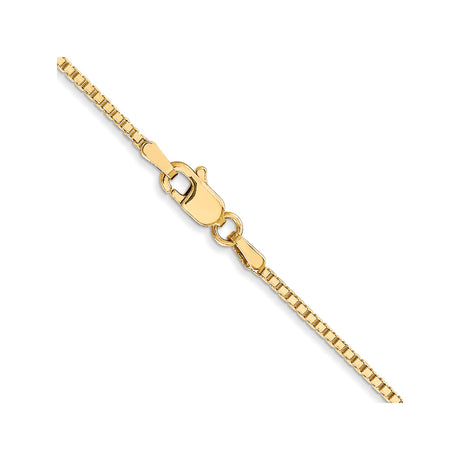 10K Yellow Gold 1.3 mm Box Chain Necklace, Polished alternate angle