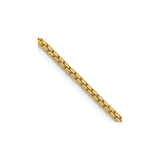 10K Yellow Gold 1.5 mm Box Chain Necklace, Polished detail view