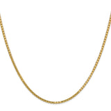 10K Yellow Gold 1.9 mm Box Chain Necklace, Polished
