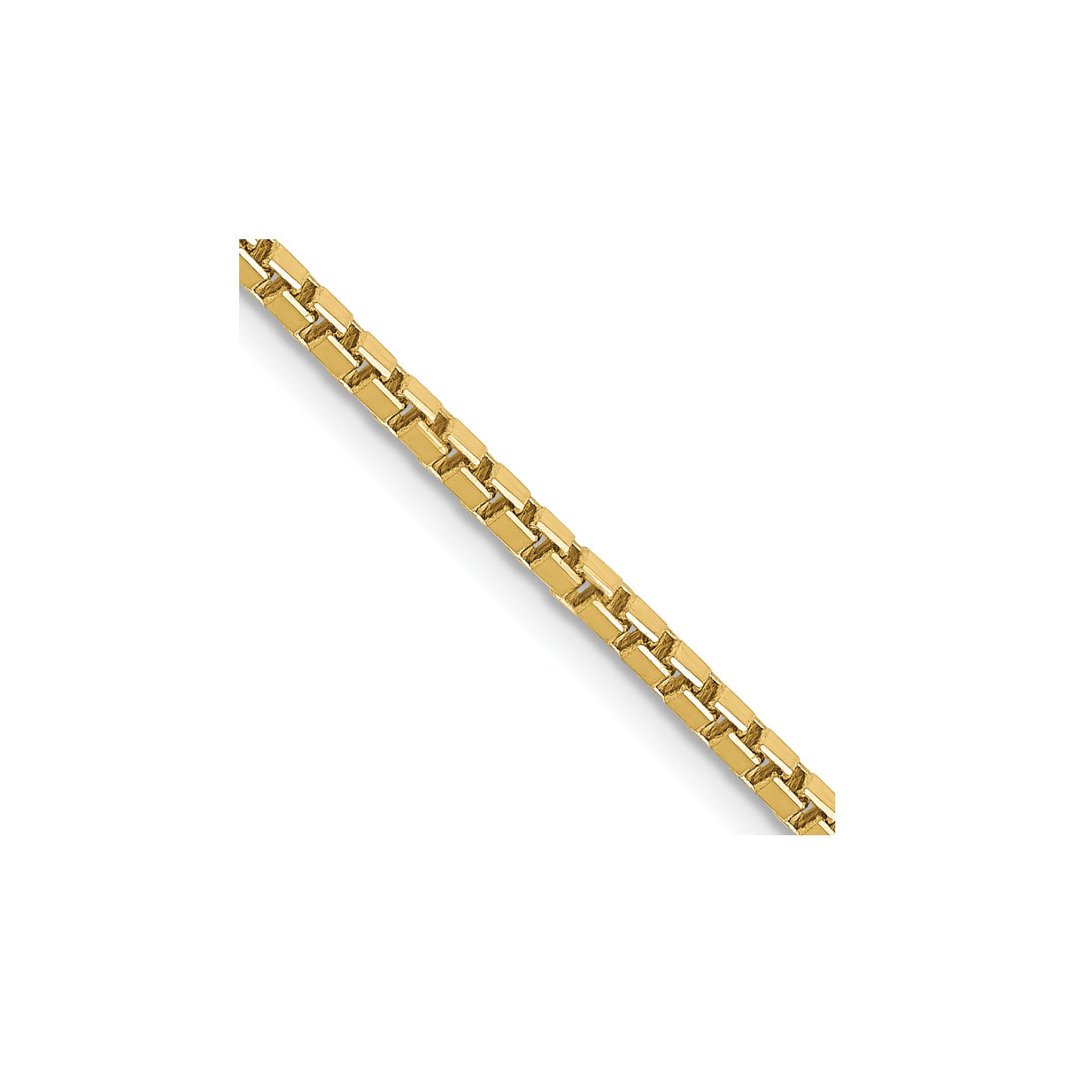 10K Yellow Gold 1.9 mm Box Chain Necklace, Polished detail view