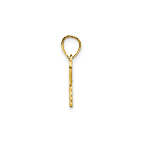 10k Yellow Gold Butterfly Pendant with Textured Openwork Design, Lightweight Nature Jewelry