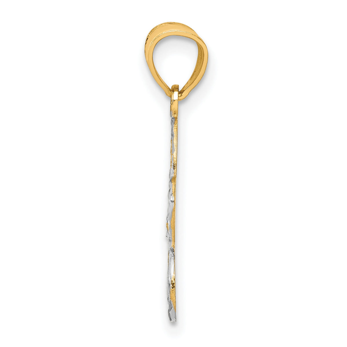 Filigree Flower Charm Pendant in Real 10k Multi-Tone Gold