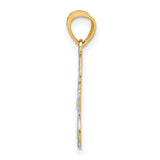 Filigree Flower Charm Pendant in Real 10k Multi-Tone Gold