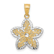 Filigree Flower Charm Pendant in Real 10k Multi-Tone Gold