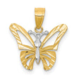 Butterfly Charm Pendant in Real 10k Multi-Tone Gold