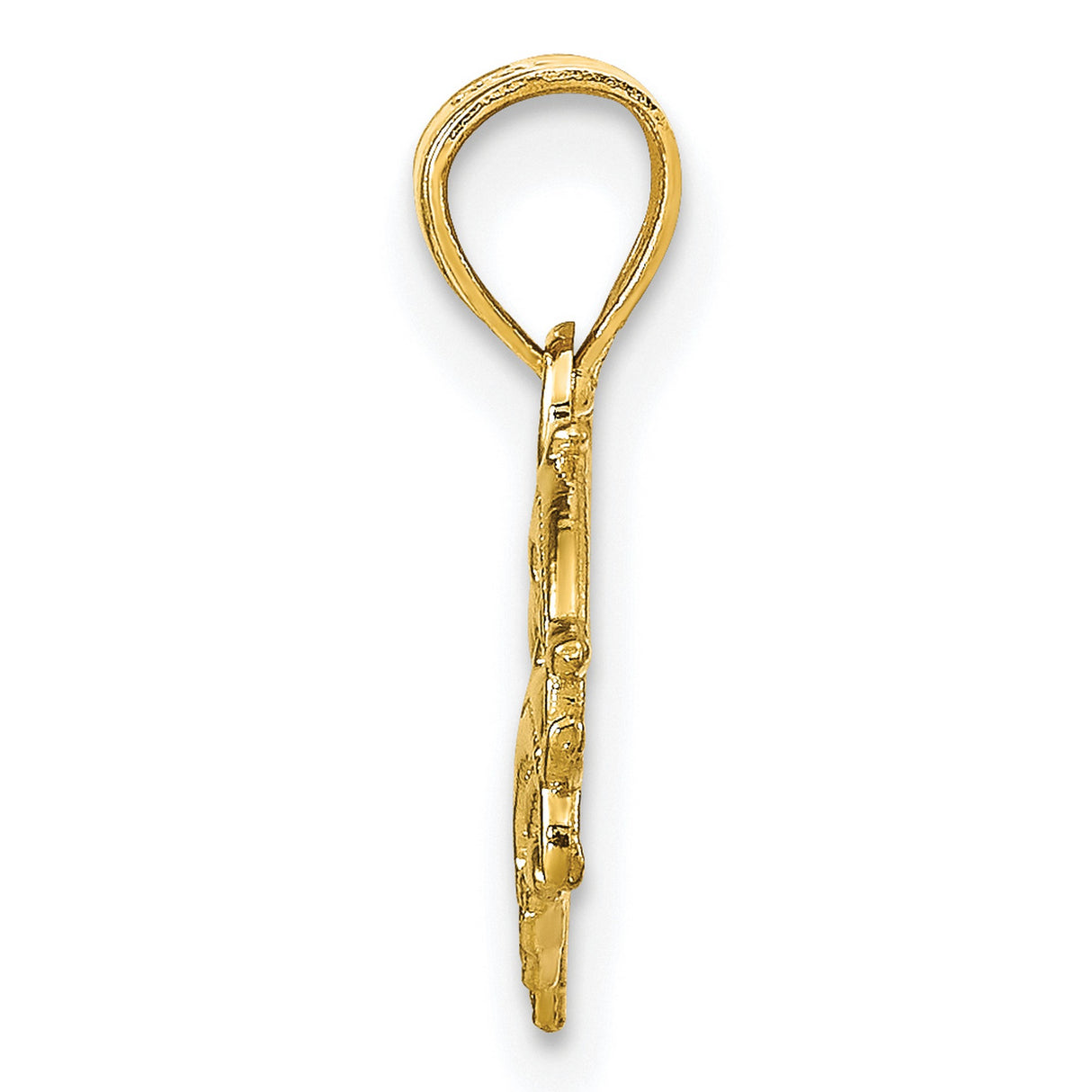 Dolphin Charm Pendant in Real 10k Yellow Gold