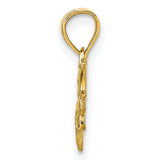Dolphin Charm Pendant in Real 10k Yellow Gold