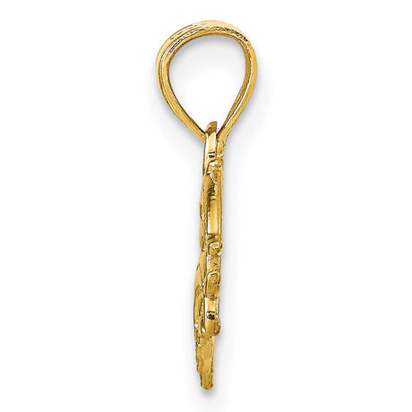 Dolphin Charm Pendant in Real 10k Yellow Gold
