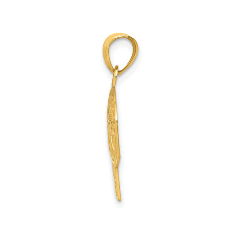 10k Yellow Gold Basketball Pendant with Hoop, Ball, and Star Accents