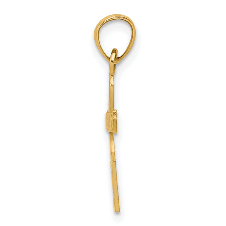 I Love Basketball Charm Pendant in Real 10k Yellow Gold