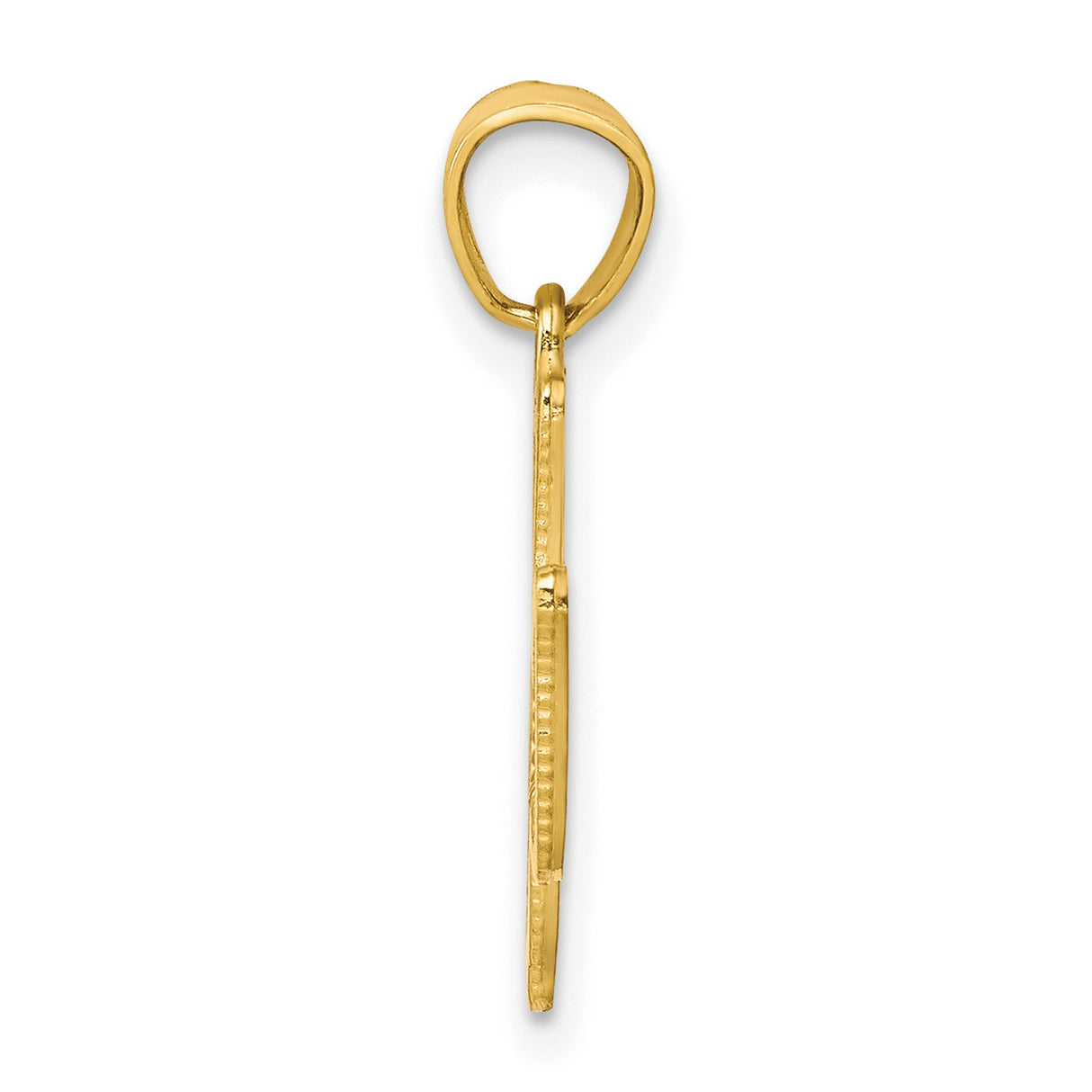 10k Yellow Gold Dove Pendant, Openwork Design with Beaded Detailing, Christian Symbol of Peace