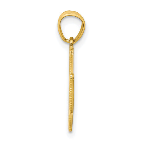 10k Yellow Gold Dove Pendant, Openwork Design with Beaded Detailing, Christian Symbol of Peace