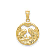 10k Yellow Gold Nativity Pendant with Mary, Joseph, Baby Jesus and Dove Symbol