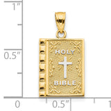 Holy Bible Charm Pendant in Real 10k Multi-Tone Gold