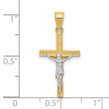 Crucifix Charm Pendant in Real 10k Multi-Tone Gold