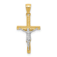 Crucifix Charm Pendant in Real 10k Multi-Tone Gold