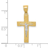 Crucifix Charm Pendant in Real 10k Multi-Tone Gold