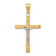 Diamond-Cut Crucifix Charm Pendant in Real 10k Multi-Tone Gold