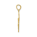 10k Yellow Gold Crucifix Cross Pendant with Latin Cross Design and Beveled Edges