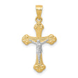 Crucifix Charm Pendant in Real 10k Multi-Tone Gold