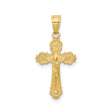 10k Yellow Gold Crucifix Cross Pendant with Jesus, Fleur-de-Lis Religious Charm