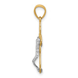 Filigree Crucifix Charm Pendant in Real 10k Multi-Tone Gold