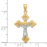 Crucifix Charm Pendant in Real 10k Multi-Tone Gold