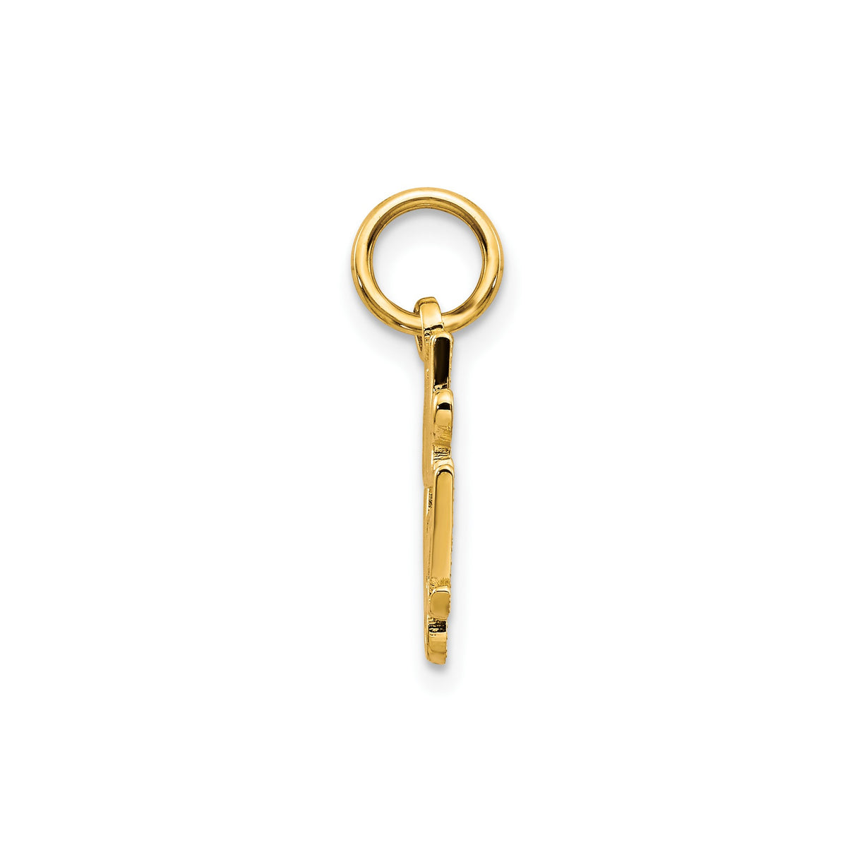 10k Yellow Gold Little Angel Pendant with Script Design, Religious Charm for Women