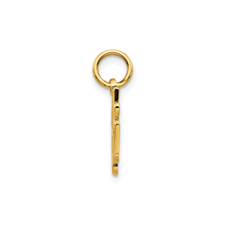 10k Yellow Gold Little Angel Pendant with Script Design, Religious Charm for Women