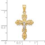 Crucifix Charm Pendant in Real 10k Multi-Tone Gold