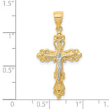 Crucifix Charm Pendant in Real 10k Multi-Tone Gold