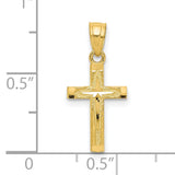 Diamond-Cut Cross Charm Pendant in Real 10k Yellow Gold