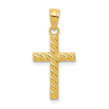 Cross Charm Pendant in Real 10k Yellow Gold