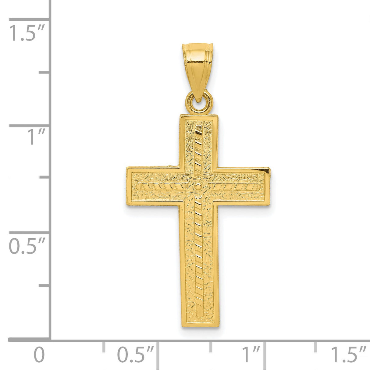 Cross Charm Pendant in Real 10k Yellow Gold